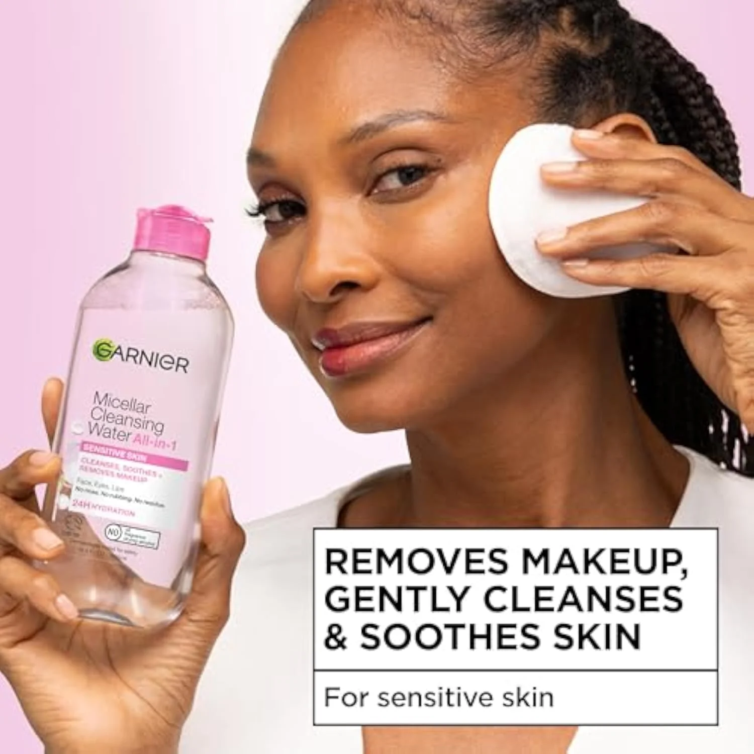 Micellar Water, Hydrating Facial Cleanser & Makeup Remover, Suitable for Sensitive Skin, Vegan, Cruelty Free, 13.5 Fl Oz (400mL), 1 Count
