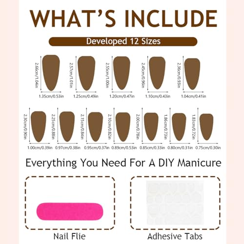 Colorful Striped French Tip Press on Nails Medium Almond Fake Nails with Polka Dot Rhinest
