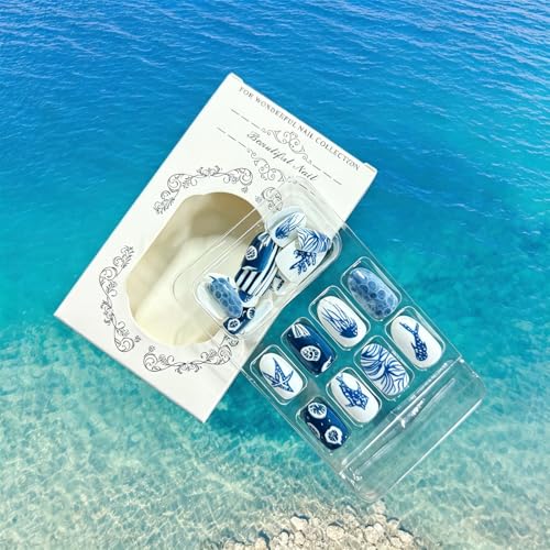 Summer Press on Nails Short Oval
