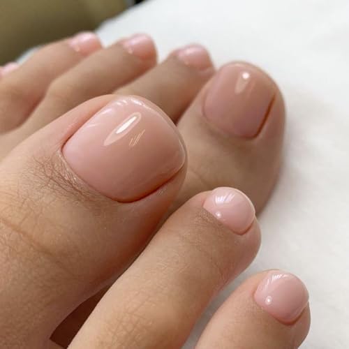 Light Pink Press on Toenails Short