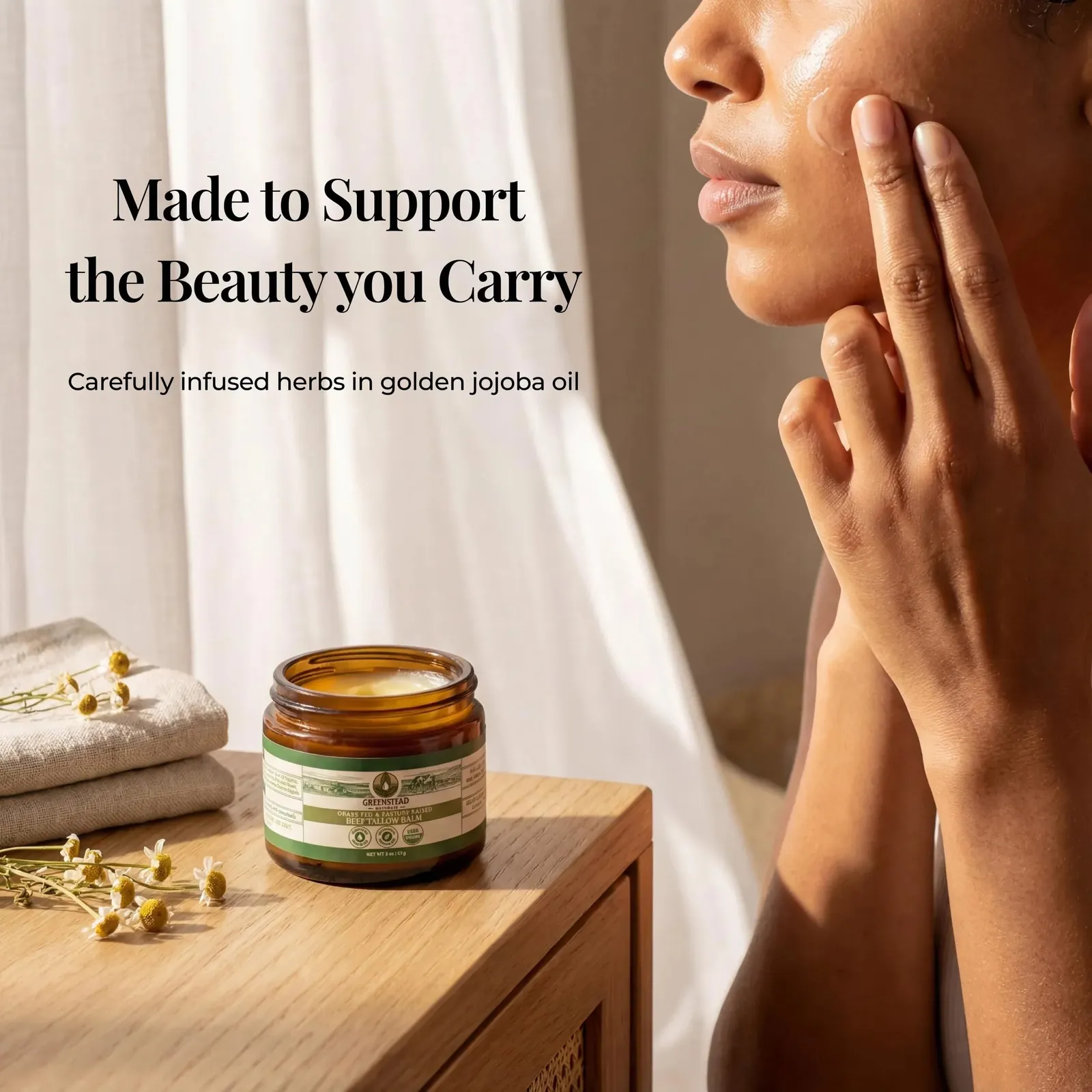 Organic Beef Tallow for Skin with Jojoba Oil and Cocoa Butter – Unscented