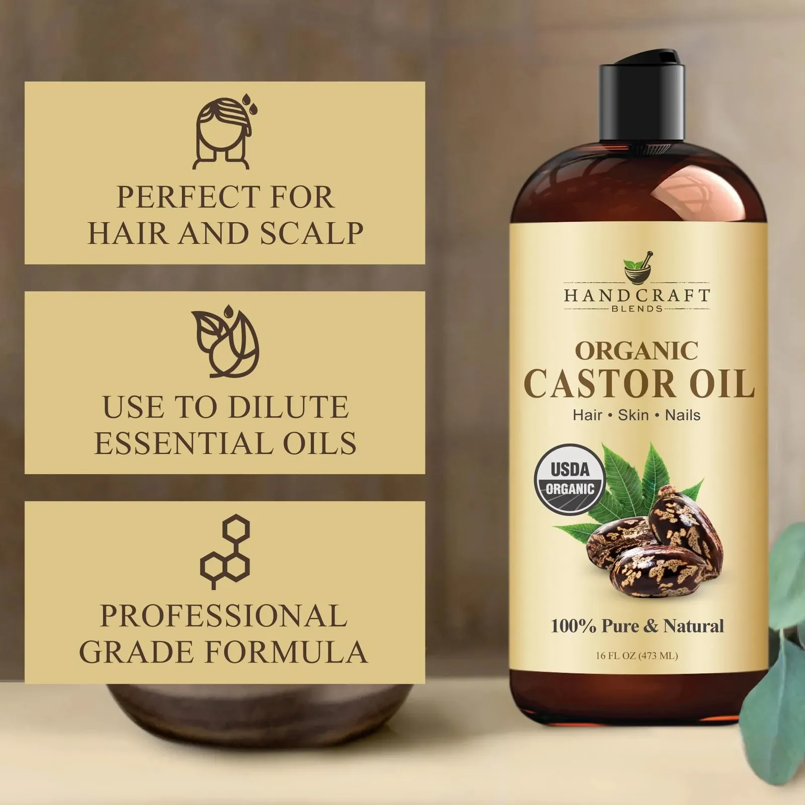 Organic Castor Oil 16 Fl Oz