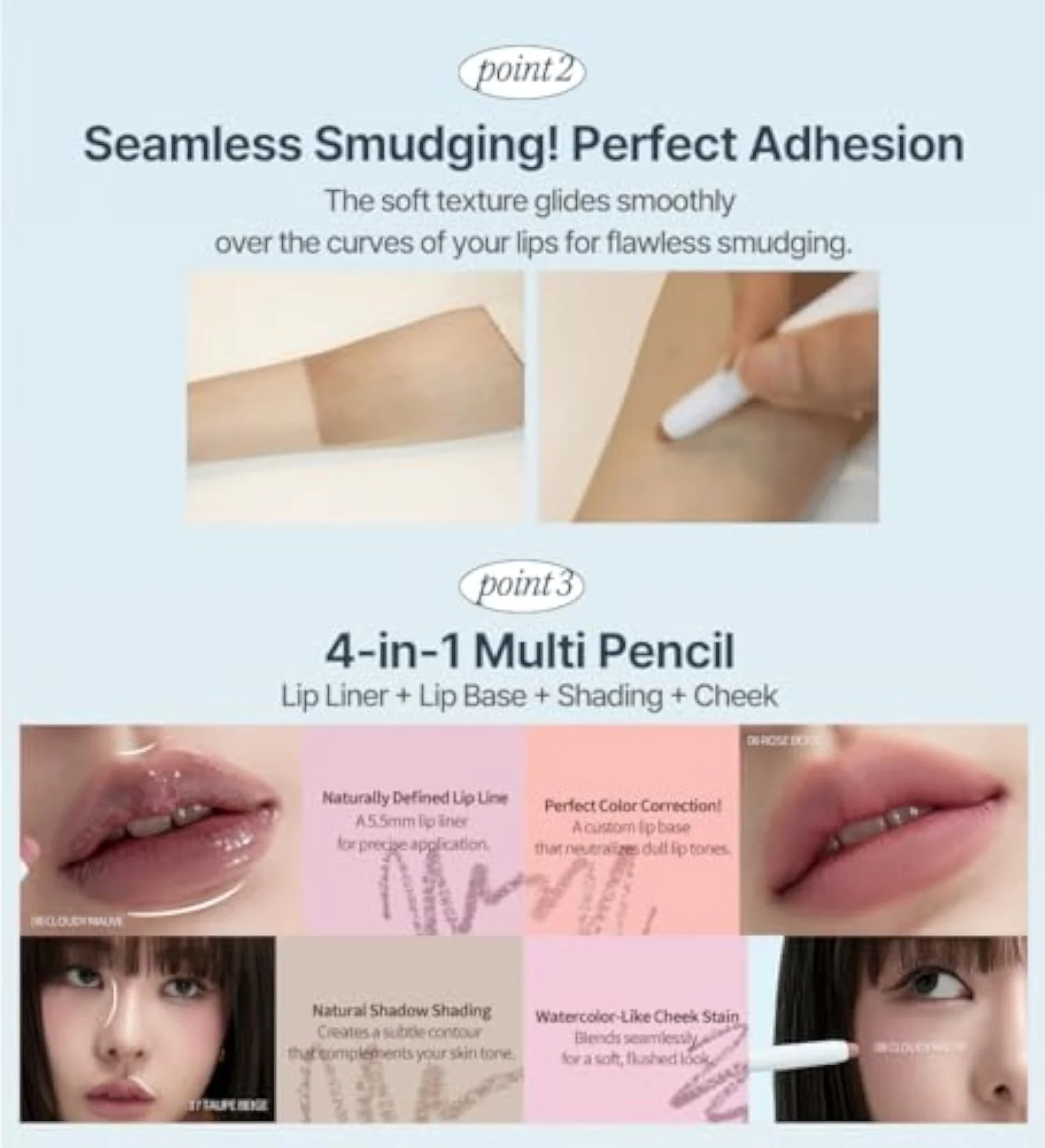 Dote On Mood Lip Liner Pencil, Long-Lasting Creamy Lip Crayon Smooth Lipliner Retractable Lipstick Overlip Line Color 0.8g, #02. Creamy Pink