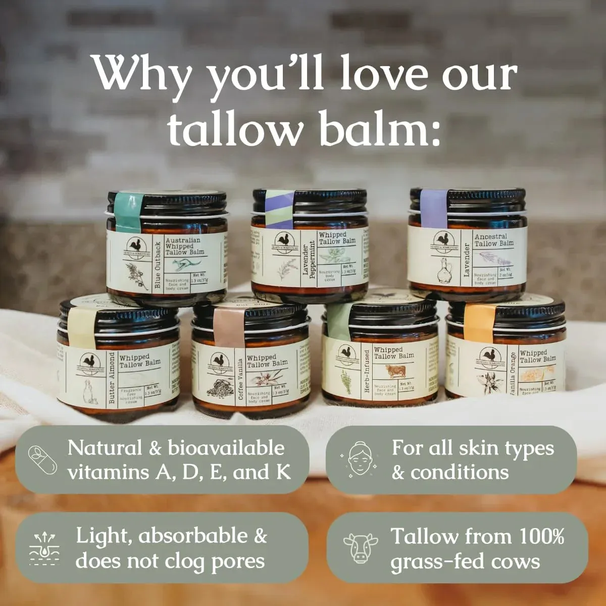 Handmade Whipped Tallow Balm (Lavender Peppermint)