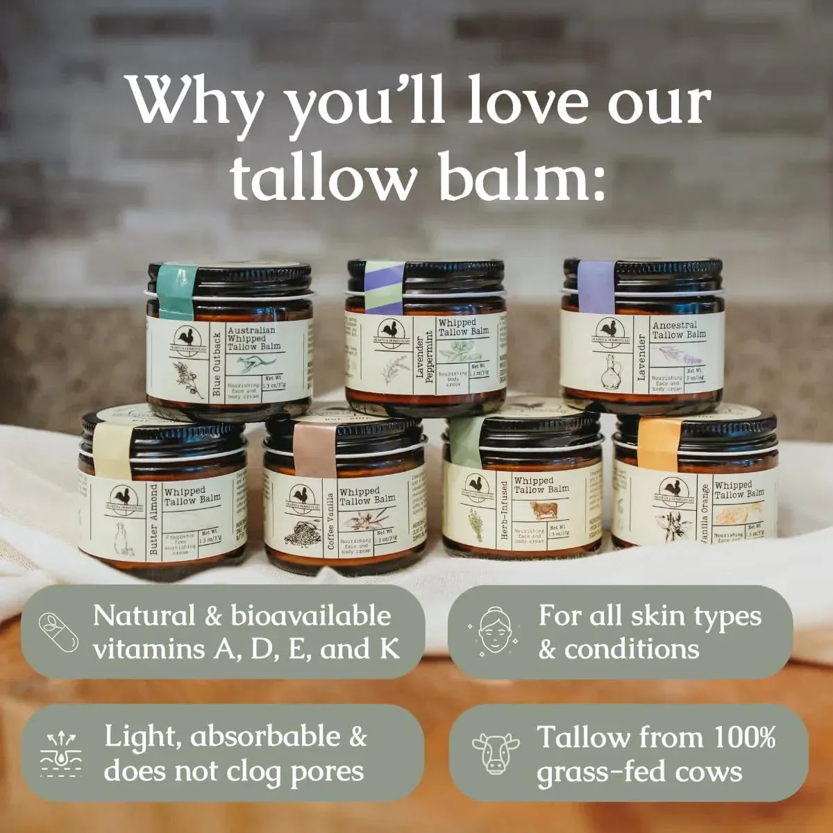 : Handmade Whipped Tallow Balm (Vanilla Orange)