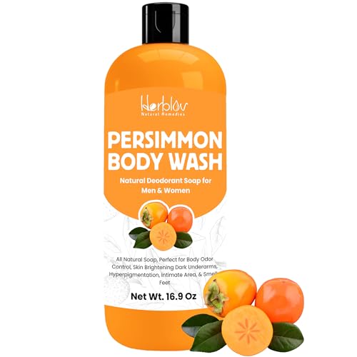 Persimmon Body Wash for Body Odor Control – Purifying Deodorizing Soap for Eliminating Odo