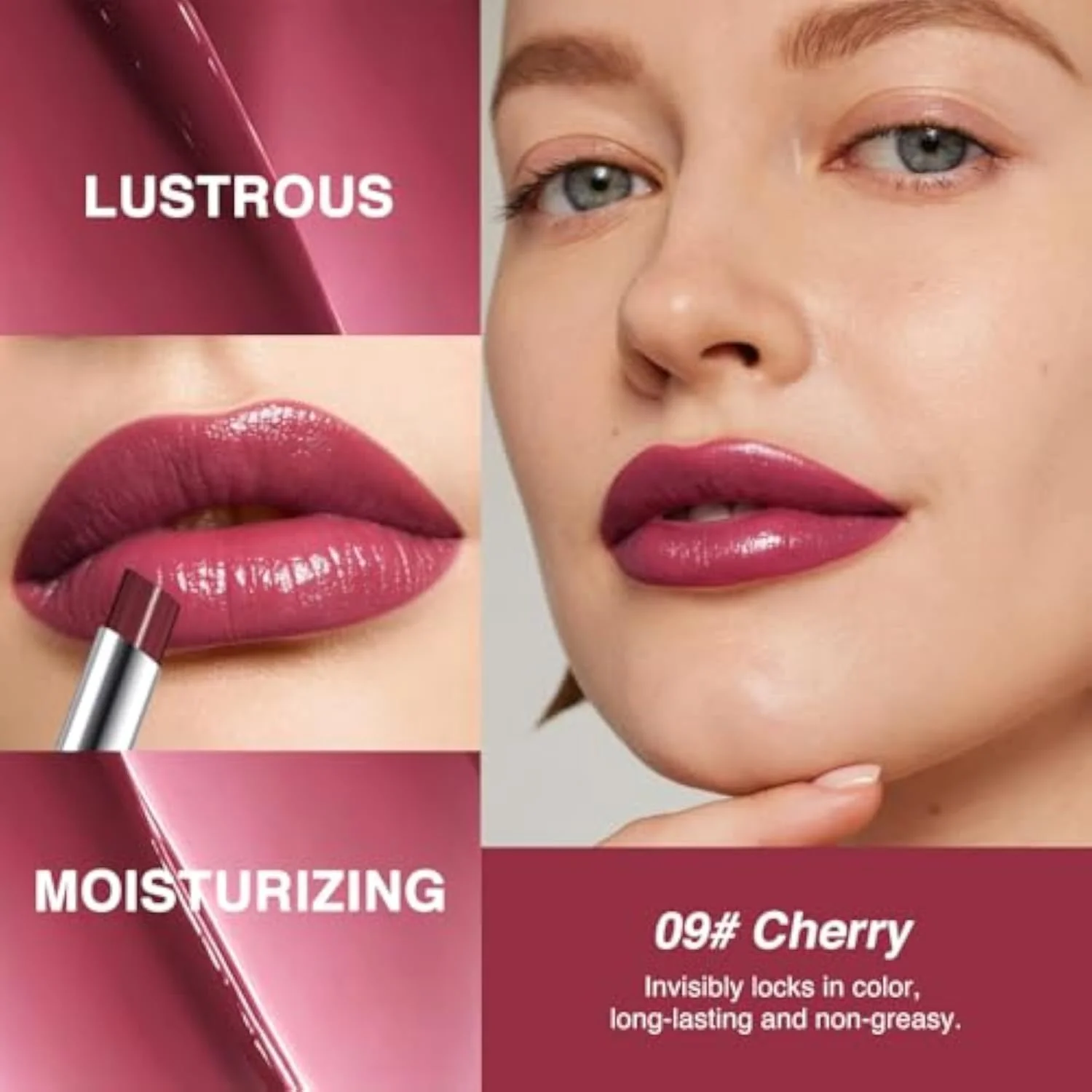 Cherry Wine Honey Tinted Lip Balm for Women, Hydrating Lip Oil Stick Lip Gloss Lipstick for Mature Skin, Sheer Lightweight Moisturizing Lip Tint Balm with Natural Shine, Veg