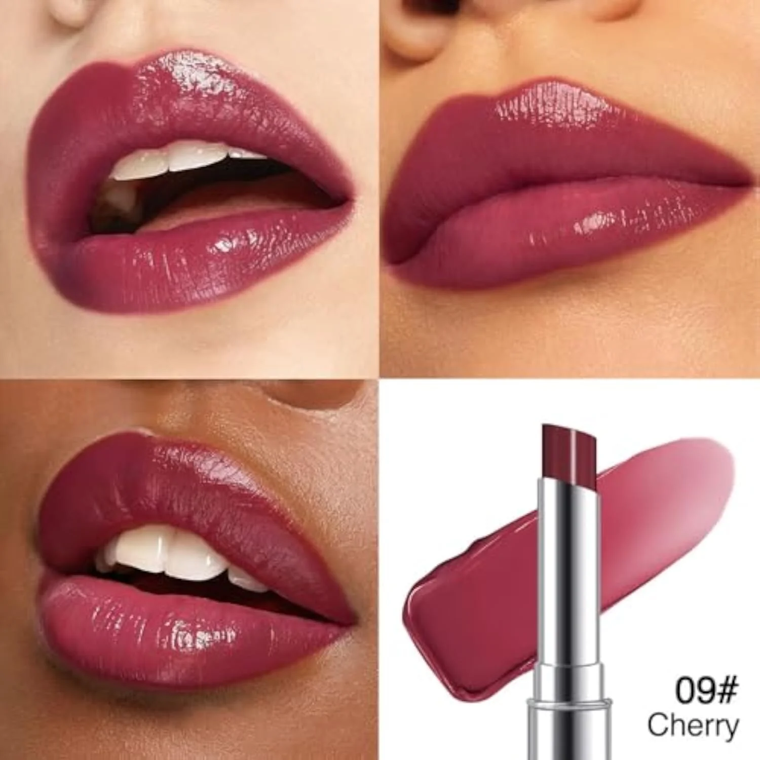 Cherry Wine Honey Tinted Lip Balm for Women, Hydrating Lip Oil Stick Lip Gloss Lipstick for Mature Skin, Sheer Lightweight Moisturizing Lip Tint Balm with Natural Shine, Veg