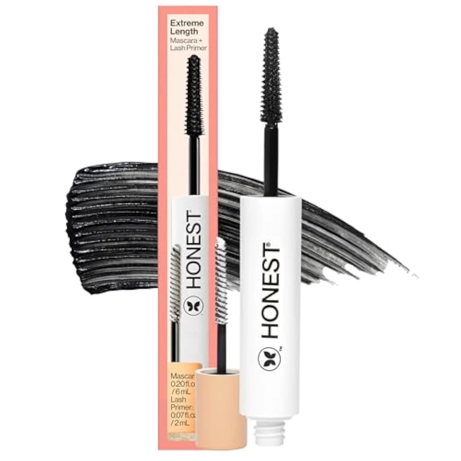 2-in-1 Extreme Length Clean Mascara, Primer, Black, .27 fl oz