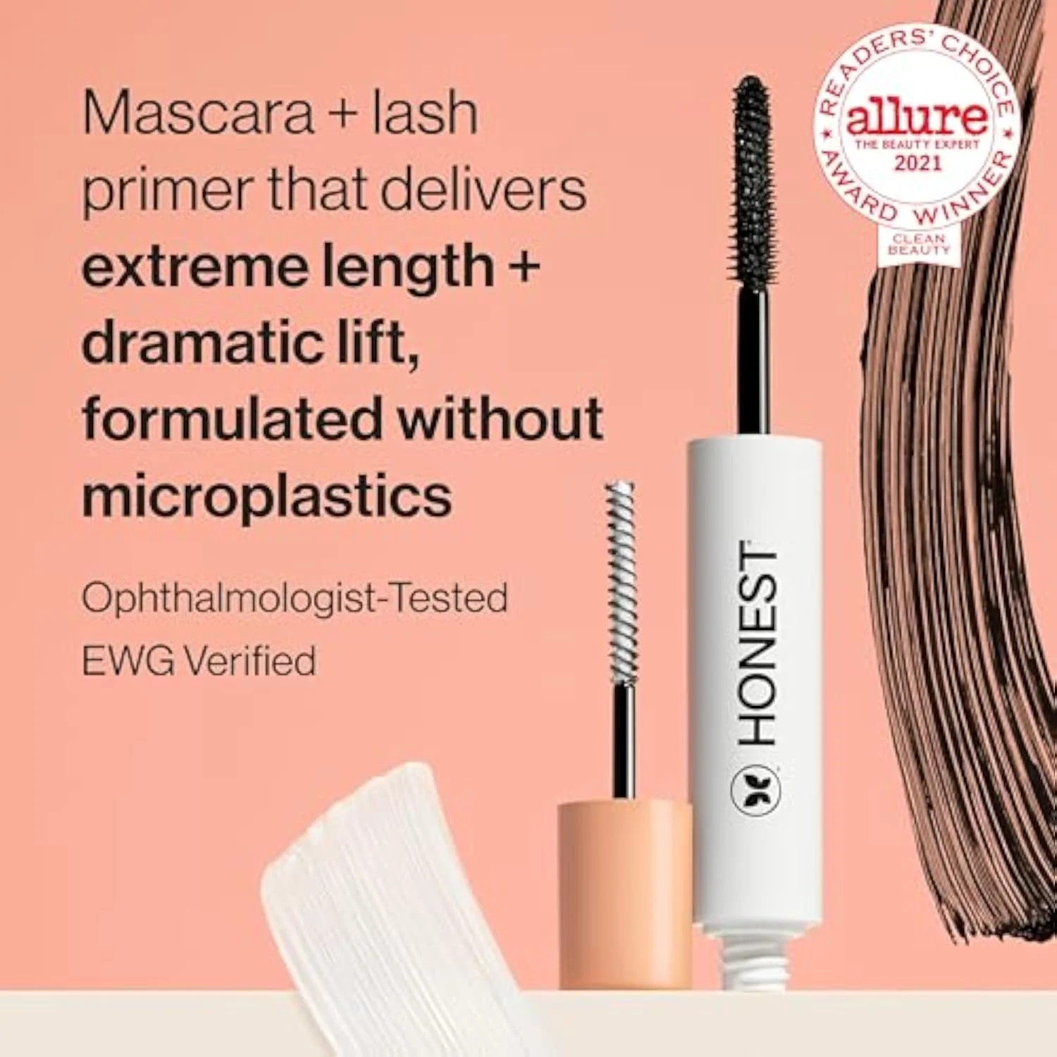 2-in-1 Extreme Length Clean Mascara, Primer, Black, .27 fl oz