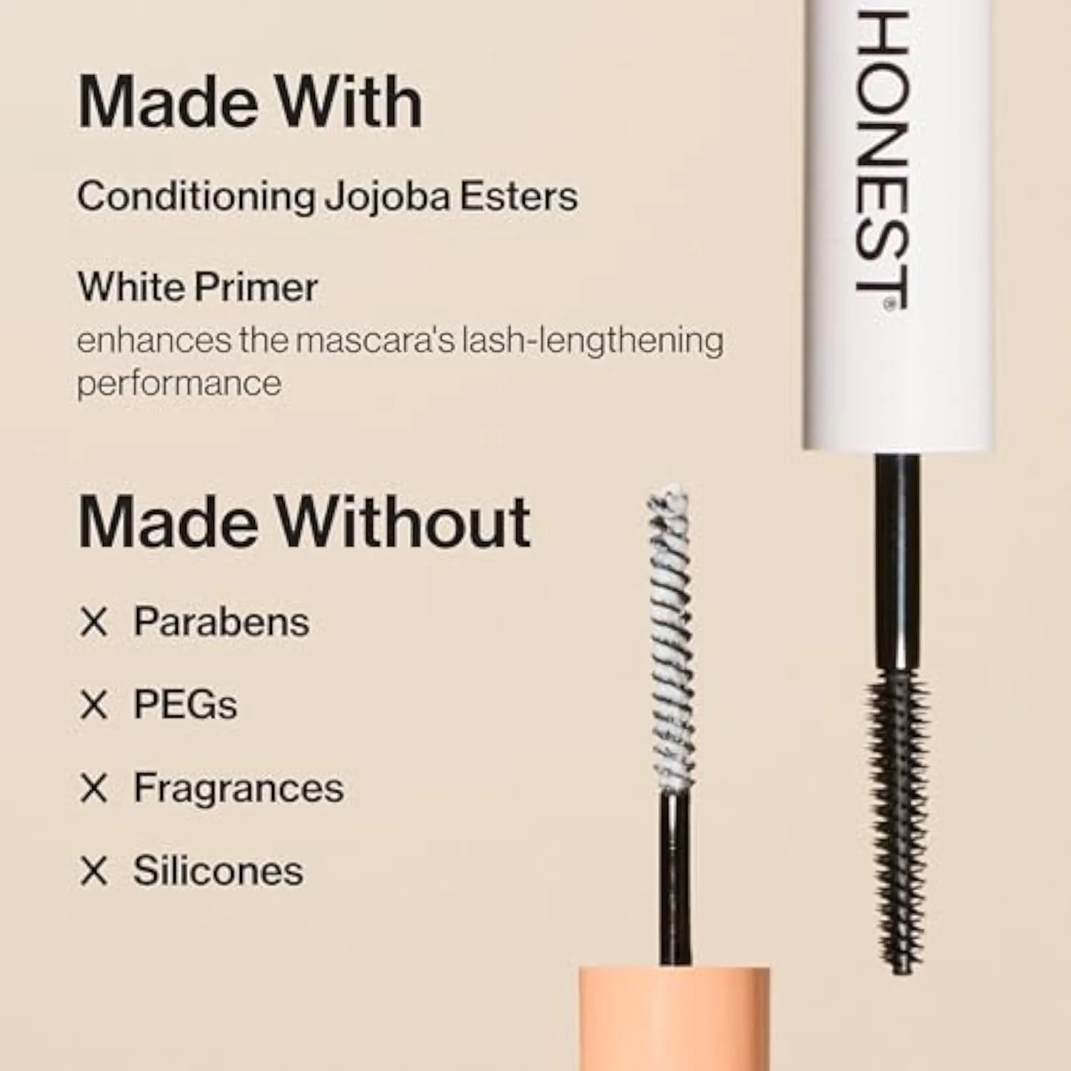 2-in-1 Extreme Length Clean Mascara, Primer, Black, .27 fl oz
