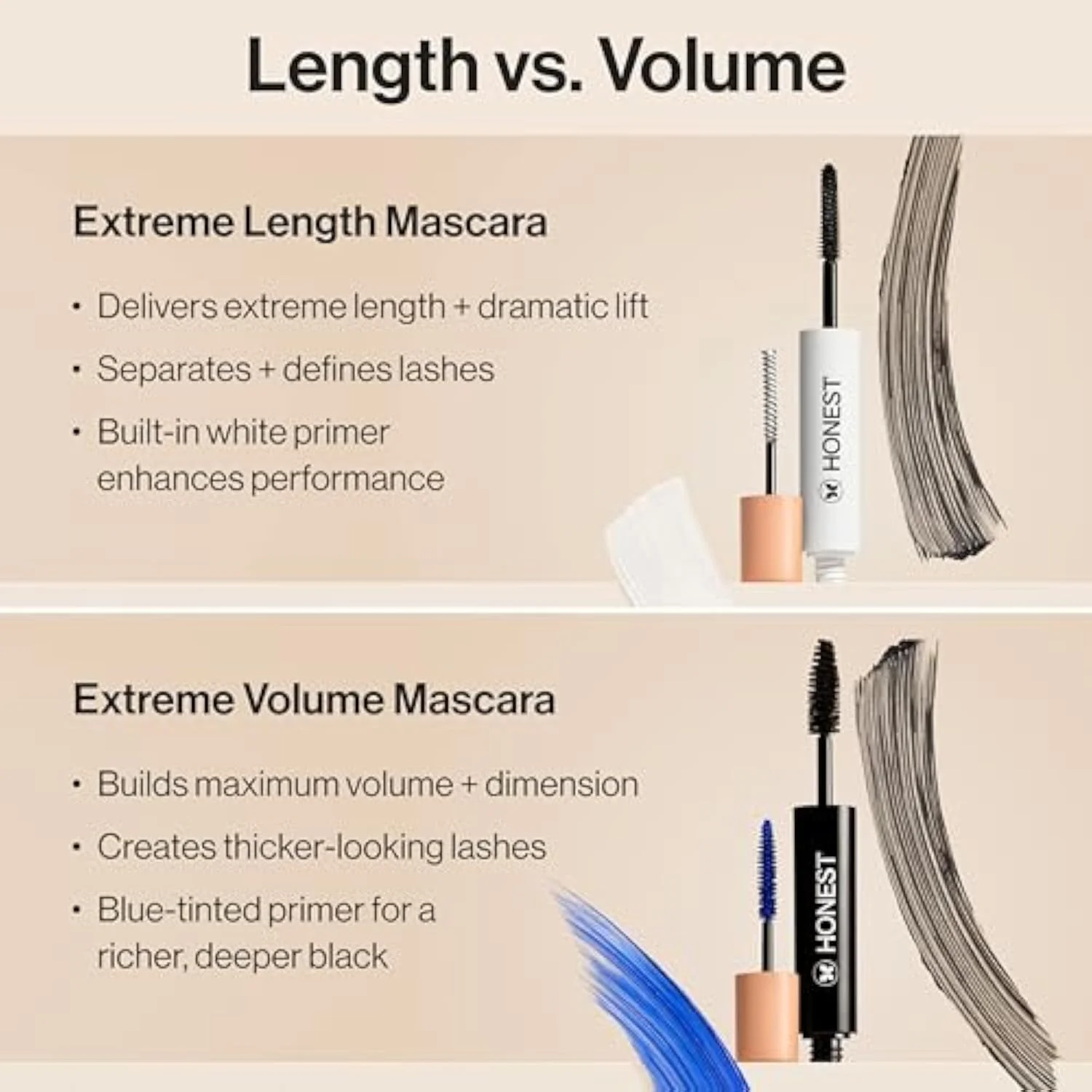 2-in-1 Extreme Length Clean Mascara, Primer, Black, .27 fl oz