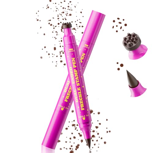 2 in 1 Freckle Stamp Pen Waterproof for Natural Lifelike Faux Freckle Stamp Long Lasting Q