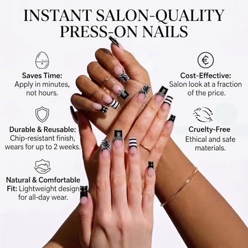 IMSOHOT black white zebra press-ons
