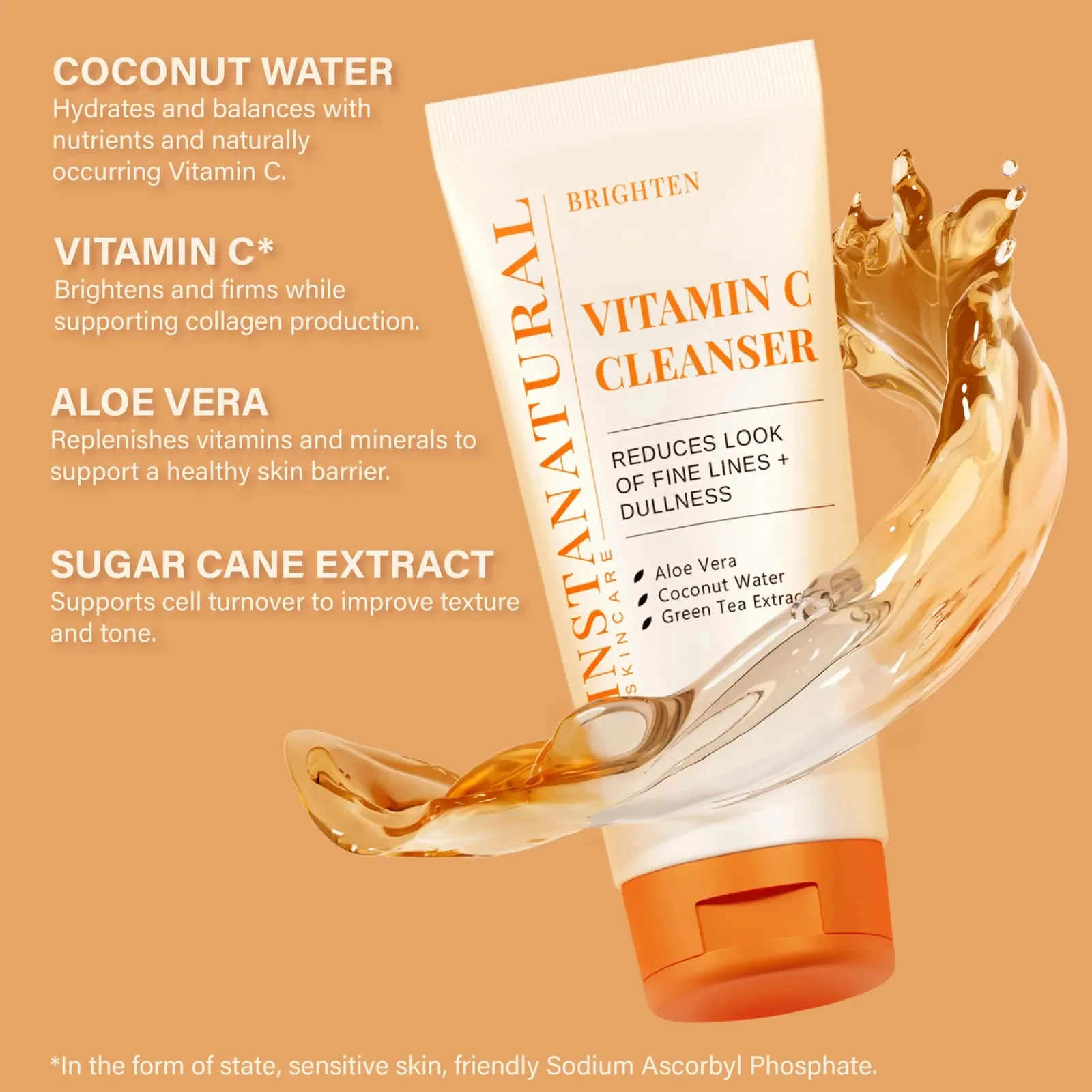 Vitamin C Cleanser with Coconut Water and Aloe Vera, 6.7 FL Oz