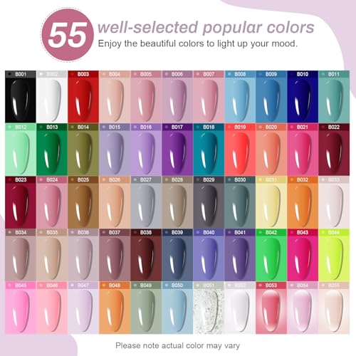 Gel Nail Polish Kit 60 PCS with UV Light