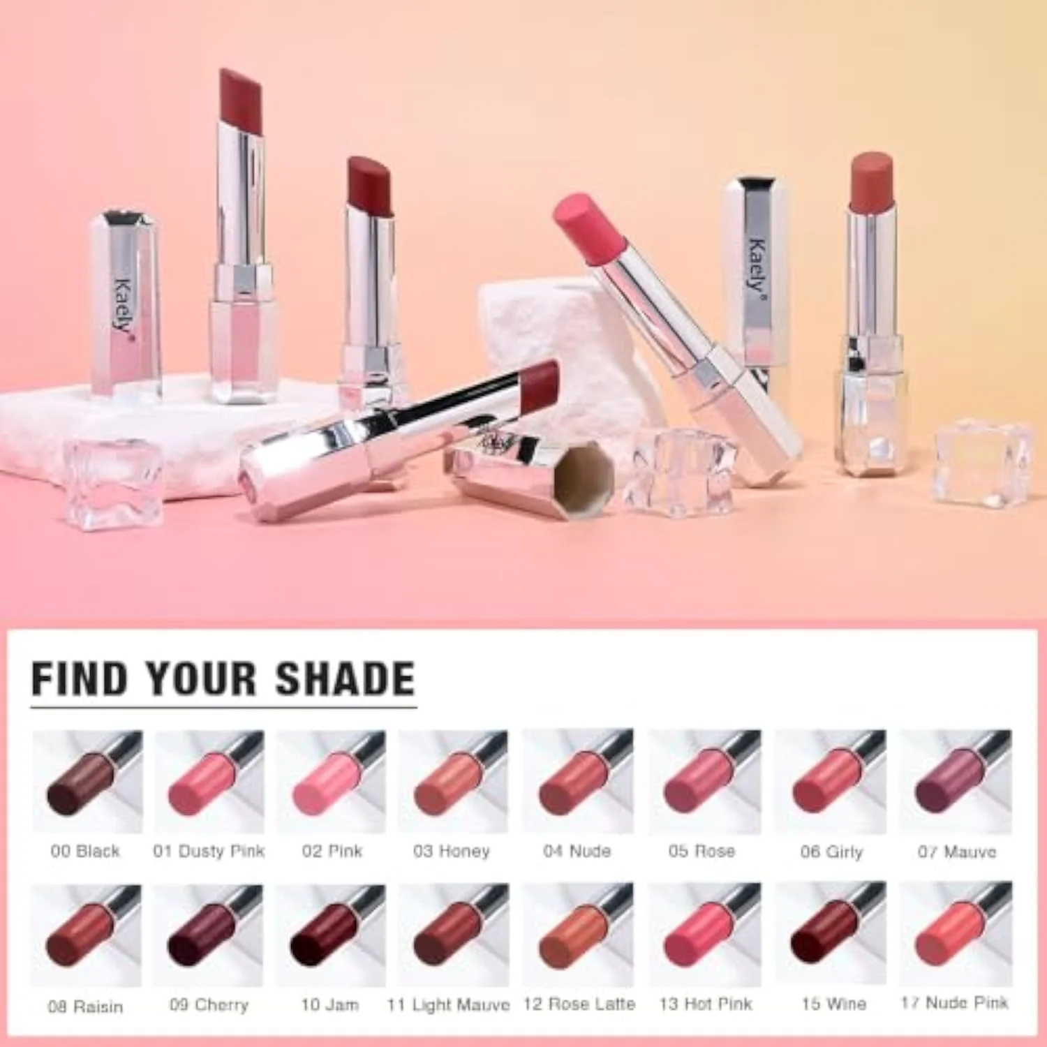 Mauve Honey Lipstick Tinted Lip Balm, Hydrating Shine Lipstick for Women Dry Lips, Moisturizing Nourishing Glossy Lip Gloss Stain Makeup, Sheer Lightweight, Vegan & Cruelty-F