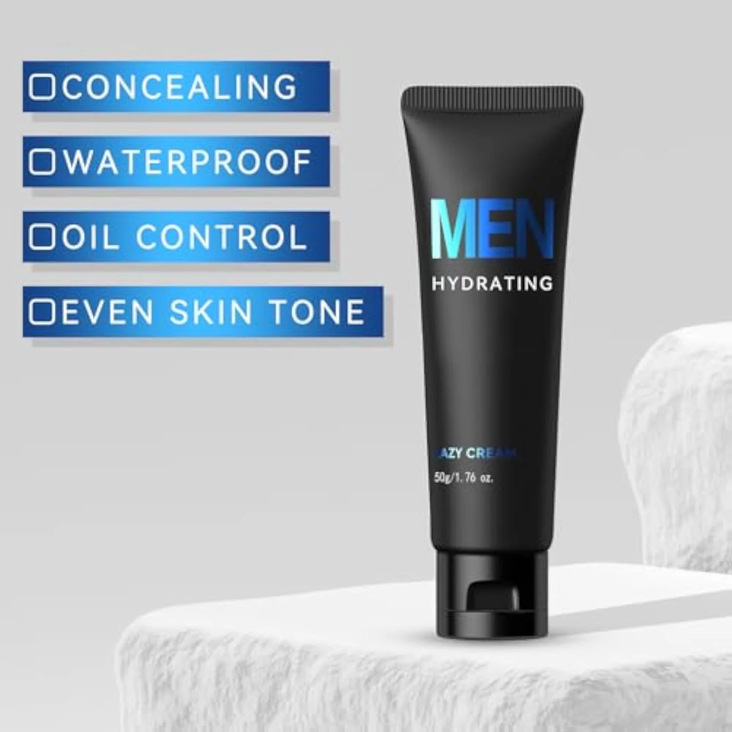 Hydrating Men's BB Cream, Face Concealer Moisturizer, Even Skin Tone, Control Shine & Natural Finish, Lazy Men Skincare Gift