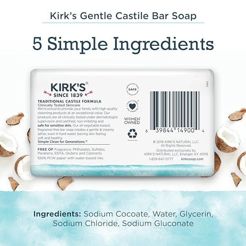 Fragrance Free Castile Bar Soap (Pack of 3)