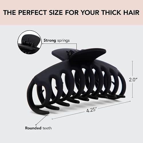 Large Hair Clips, Black & Tortoise