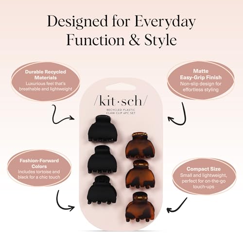 Mini Claw Clips, Tortoise & Black