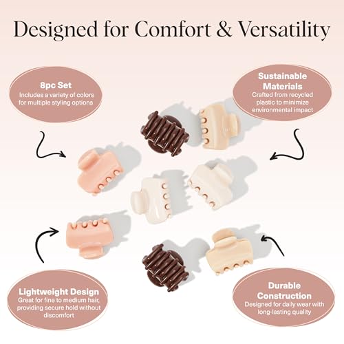 Small Hair Clips, Rosewood