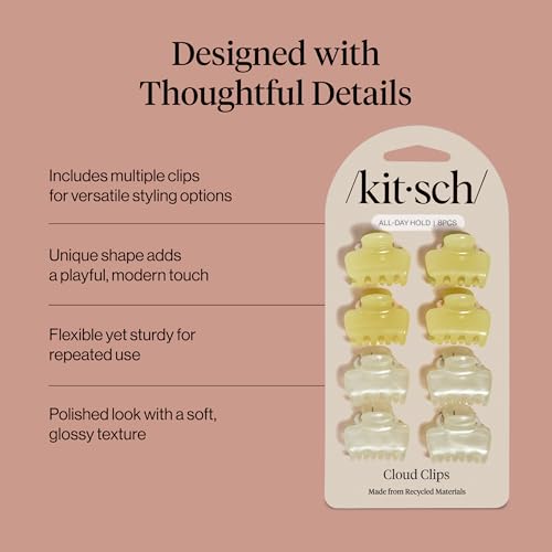 Small Hair Clips, Pearlized Cream