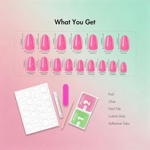Nude Pink Chrome Press On Nails Short