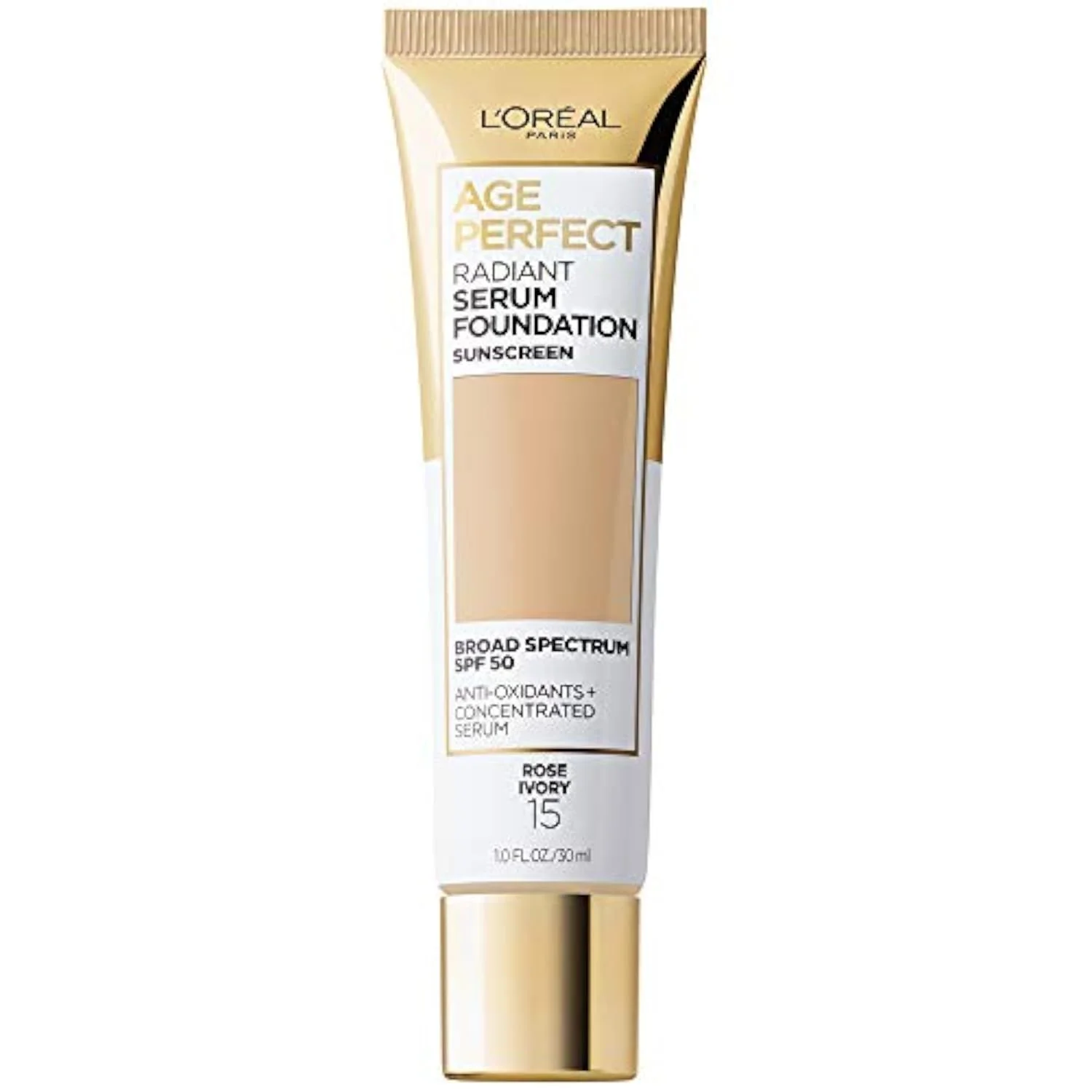 Age Perfect Radiant Serum Foundation with SPF 50, Rose Ivory, 1 Ounce