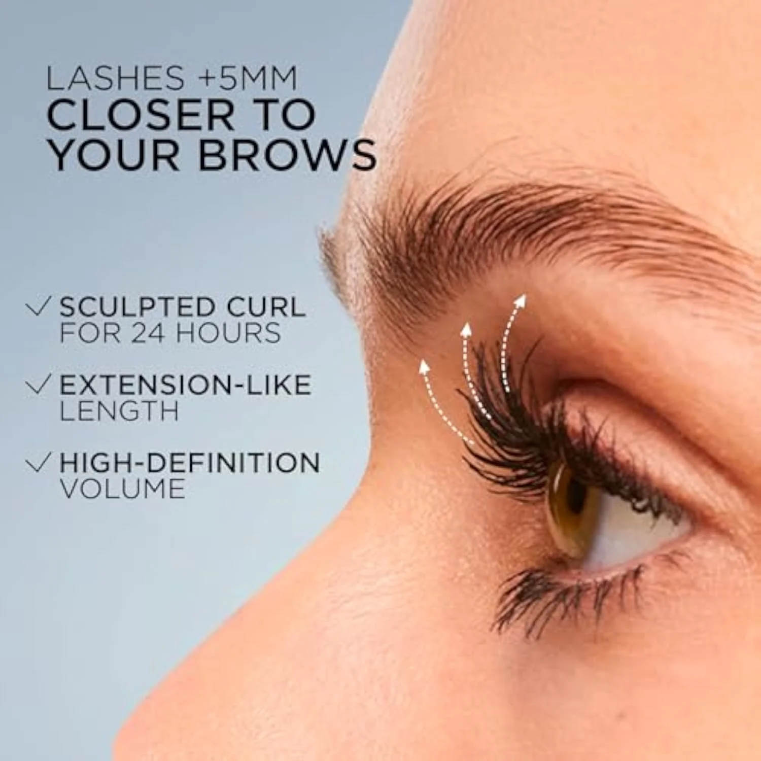Extensionist Mascara, Lengthening, Volumizing, and Curling Formula For a Lash Extension Eye Makeup Look, Washable Blackest Black