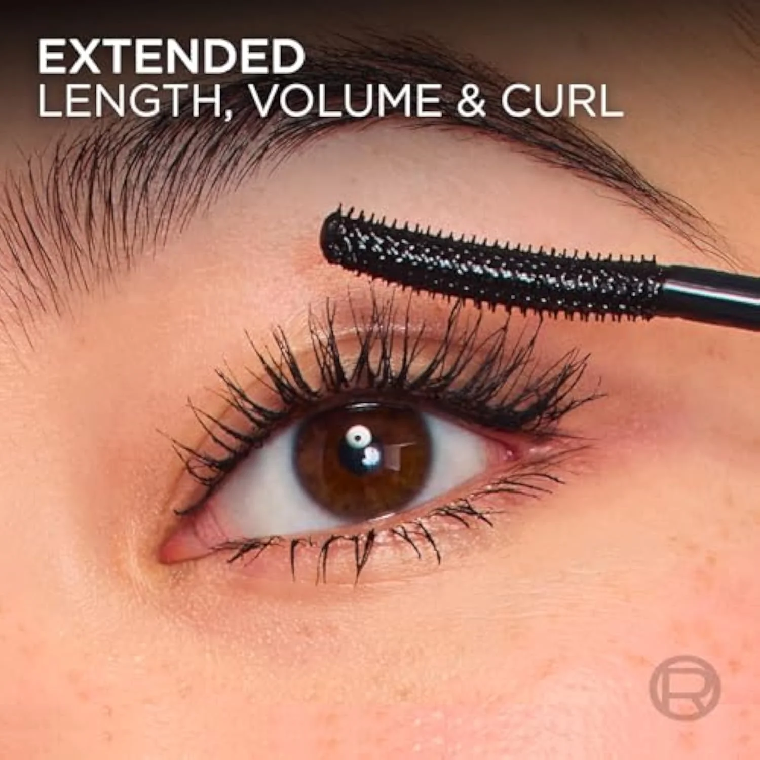 Extensionist Mascara, Lengthening, Volumizing, and Curling Formula For a Lash Extension Eye Makeup Look, Washable Blackest Black