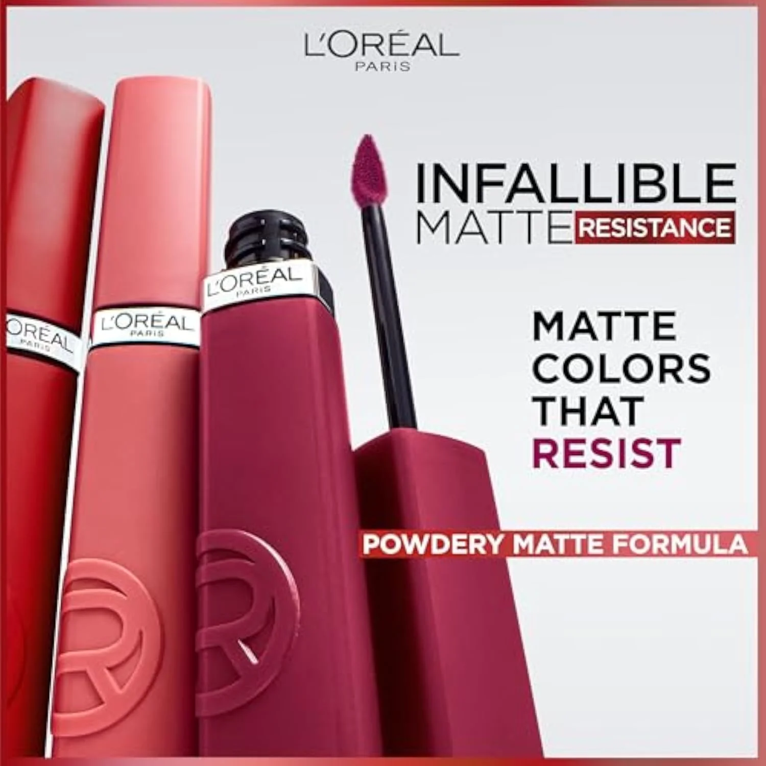Infallible Matte Resistance Liquid Lipstick, up to 16 Hour Wear, Le Rouge Paris 420, 0.16 Fl Oz