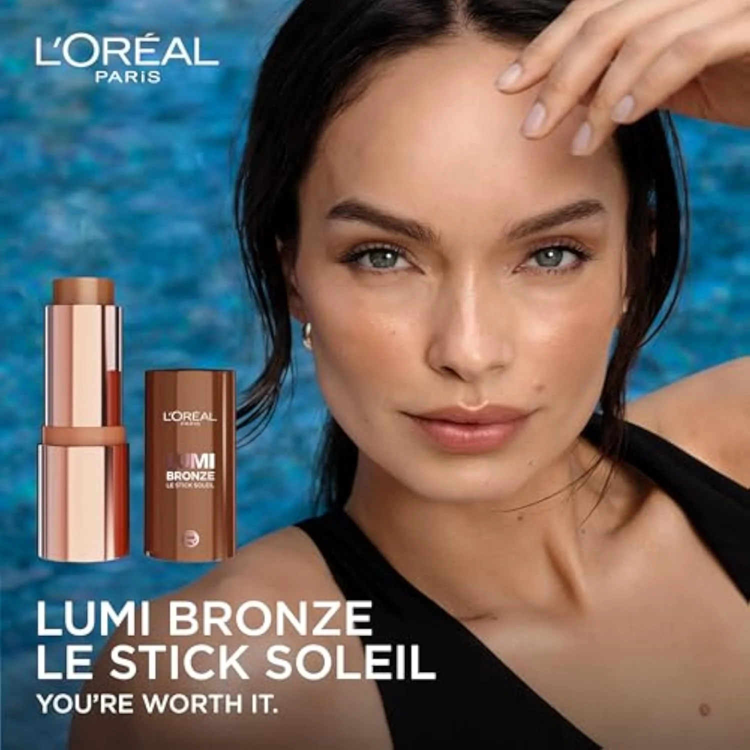 Lumi Bronze Le Stick Soleil Bronzer Stick, Cream-To-Powder Bronzer For A Sunkissed Face Makeup Glow, 100 Sunkissed Rosé