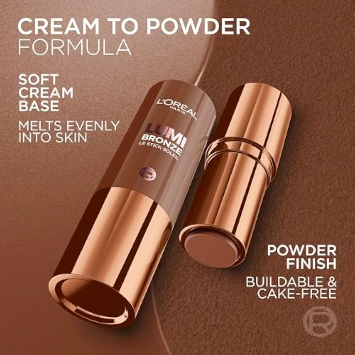Lumi Bronze Le Stick Soleil Bronzer Stick, Cream-To-Powder Bronzer For A Sunkissed Face Makeup Glow, 100 Sunkissed Rosé