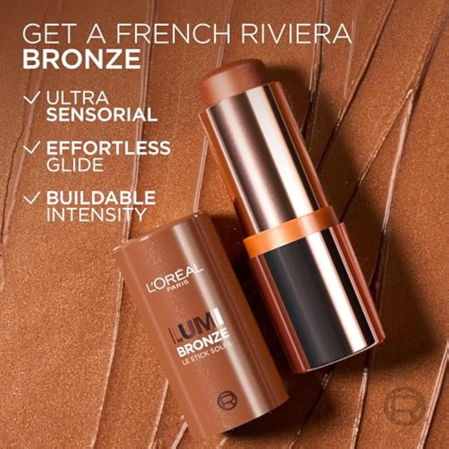 Lumi Bronze Le Stick Soleil Bronzer Stick, Cream-To-Powder Bronzer For A Sunkissed Face Makeup Glow, 100 Sunkissed Rosé