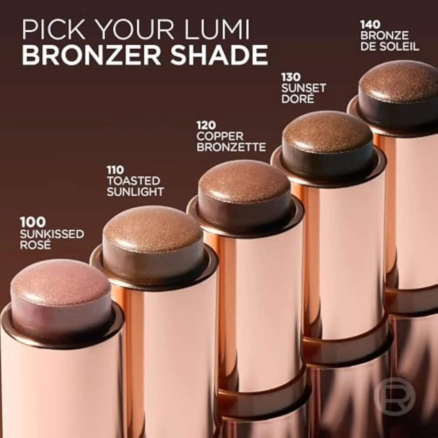Lumi Bronze Le Stick Soleil Bronzer Stick, Cream-To-Powder Bronzer For A Sunkissed Face Makeup Glow, 100 Sunkissed Rosé