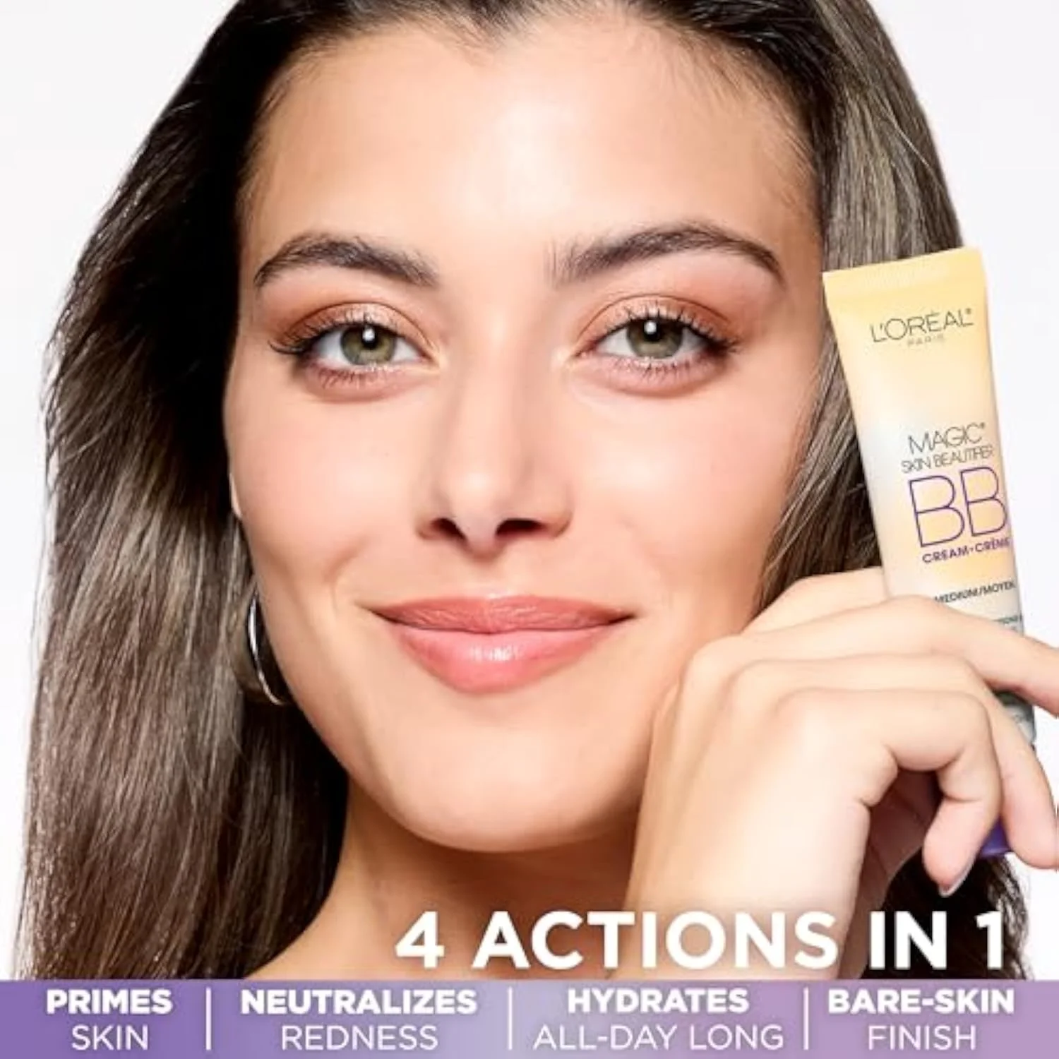 Magic BB Cream, Hydrating Skin Beautifier & Color Changing Foundation, Light Coverage, Medium, 1 fl oz.