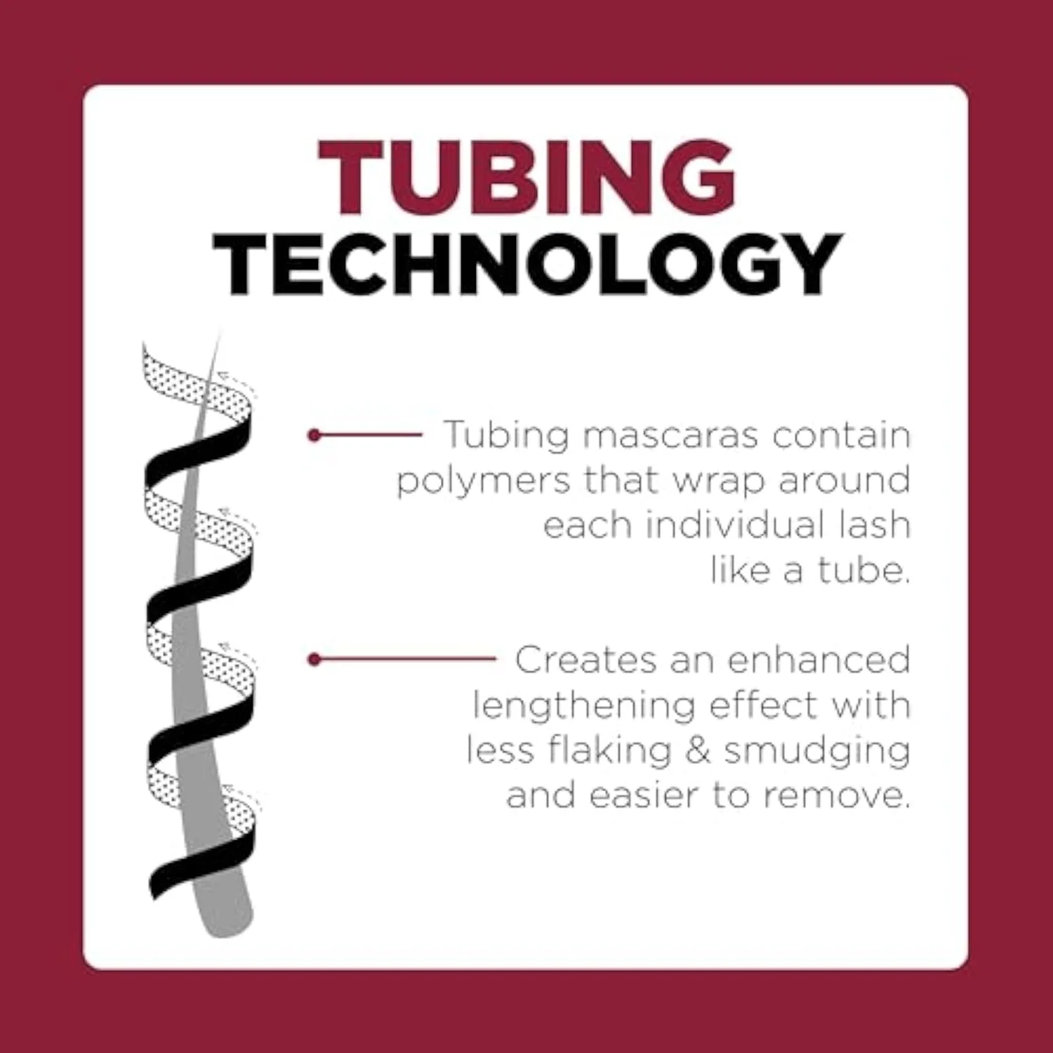 Makeup Double Extend Tubing Mascara, Lengthening 2 Step Mascara, Smudgeproof, Black