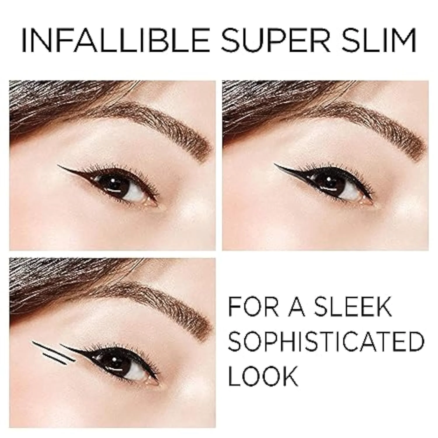 Makeup Infallible Super Slim Long-Lasting Liquid Eyeliner, Ultra-Fine Felt Tip, Quick Drying Formula, Glides on Smoothly, Black, Pack of 1