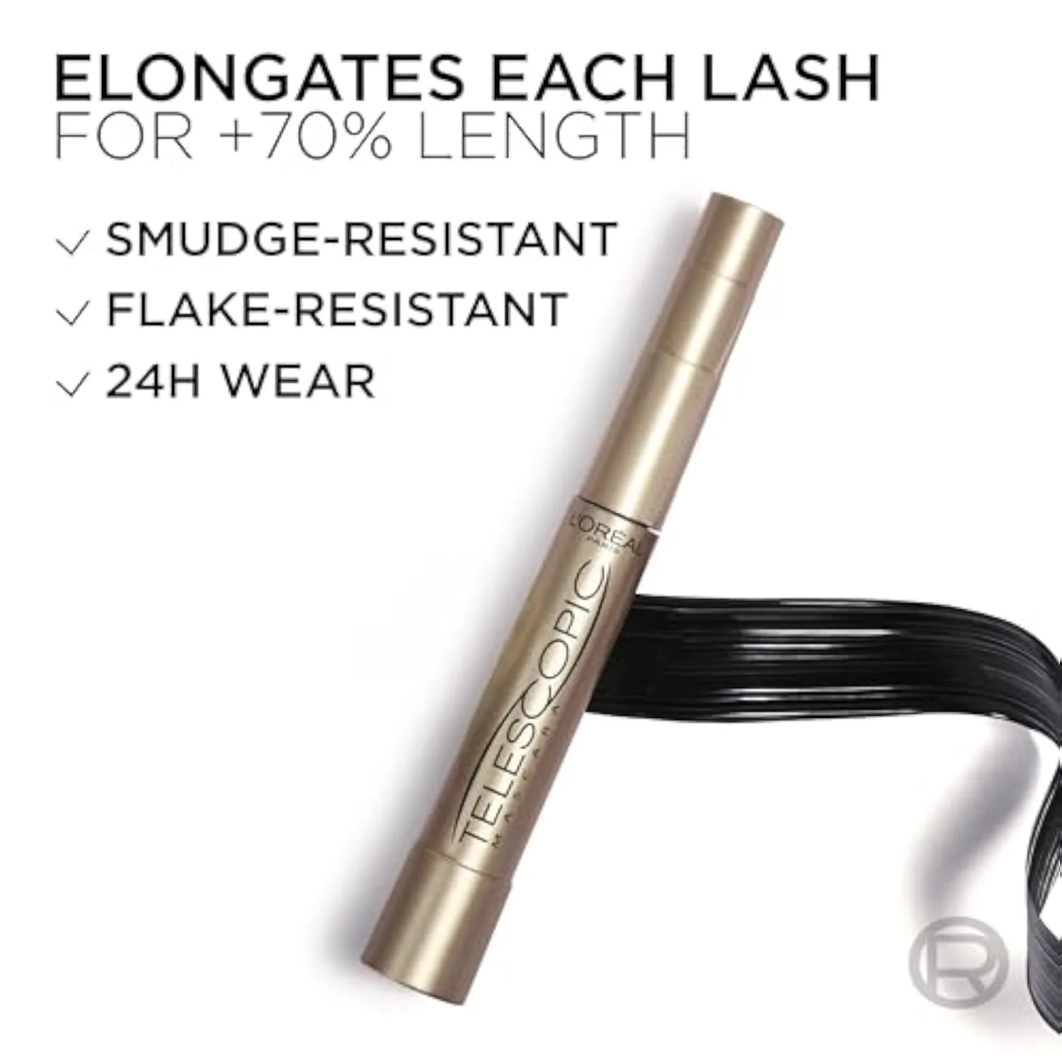 Makeup Telescopic Original Lengthening Mascara, Carbon Black, 0.27 Fl Oz (Pack of 1)