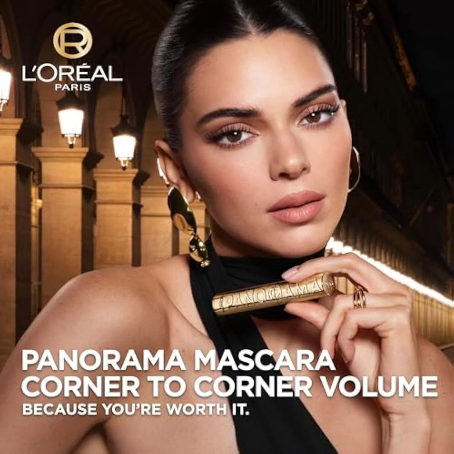 Voluminous Panorama Mascara, Volumizing and Lengthening Mascara, Waterproof Longwear and Smudge Resistant Make Up, Black, 0.31 Fl Oz