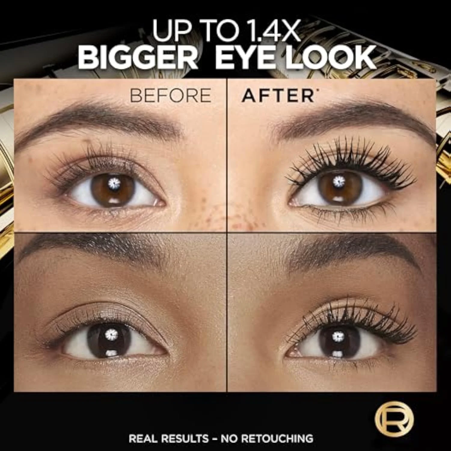 Voluminous Panorama Mascara, Volumizing and Lengthening Mascara, Waterproof Longwear and Smudge Resistant Make Up, Black, 0.31 Fl Oz