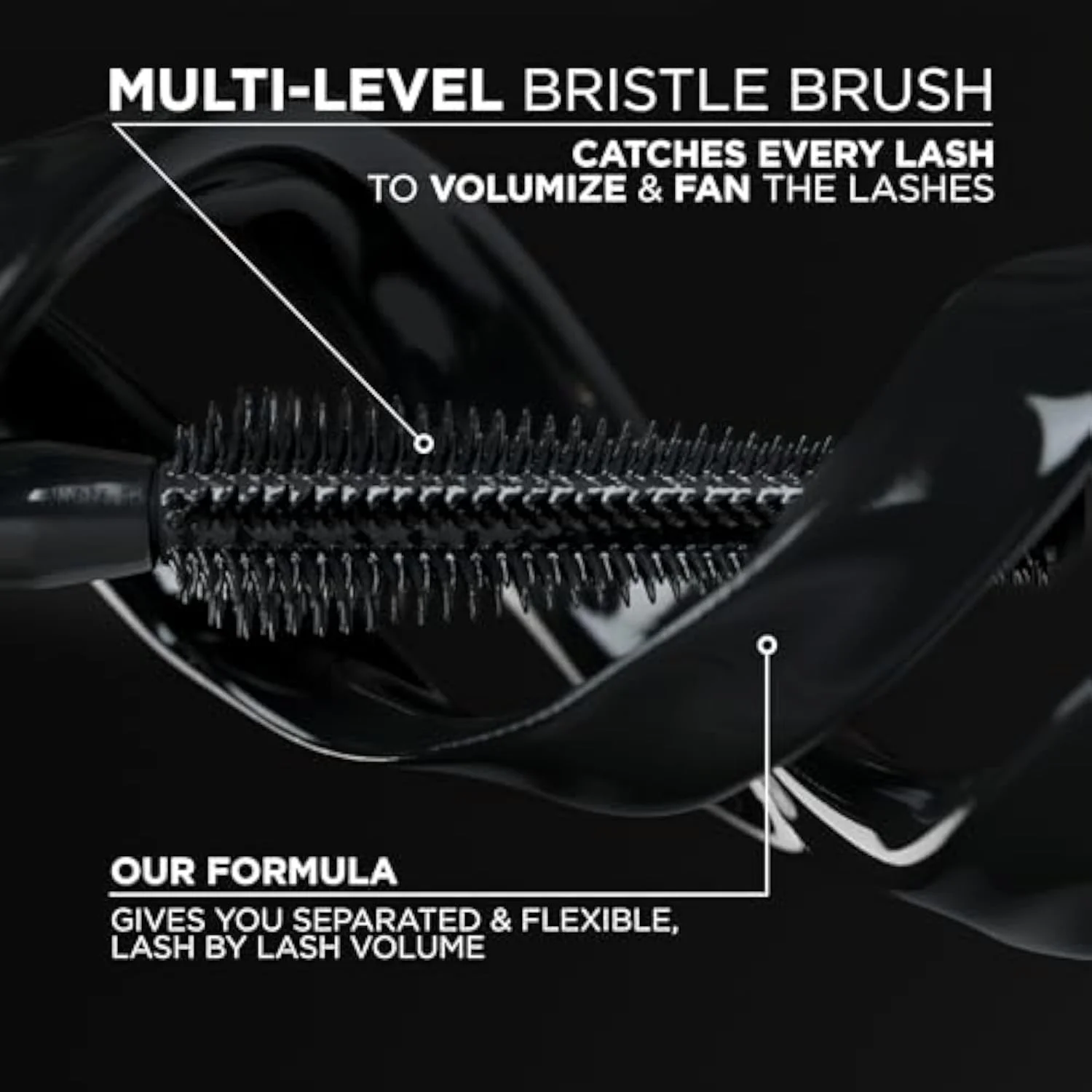 Voluminous Panorama Mascara, Volumizing and Lengthening Mascara, Waterproof Longwear and Smudge Resistant Make Up, Black, 0.31 Fl Oz