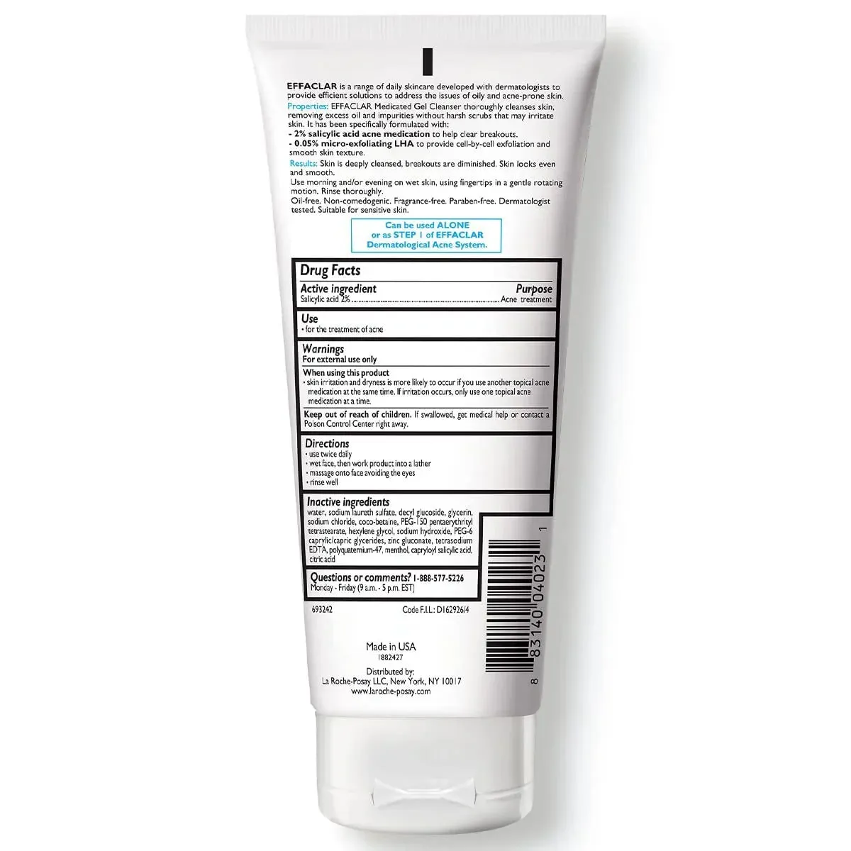 Effaclar Medicated Gel Cleanser, Foaming Acne Face Wash