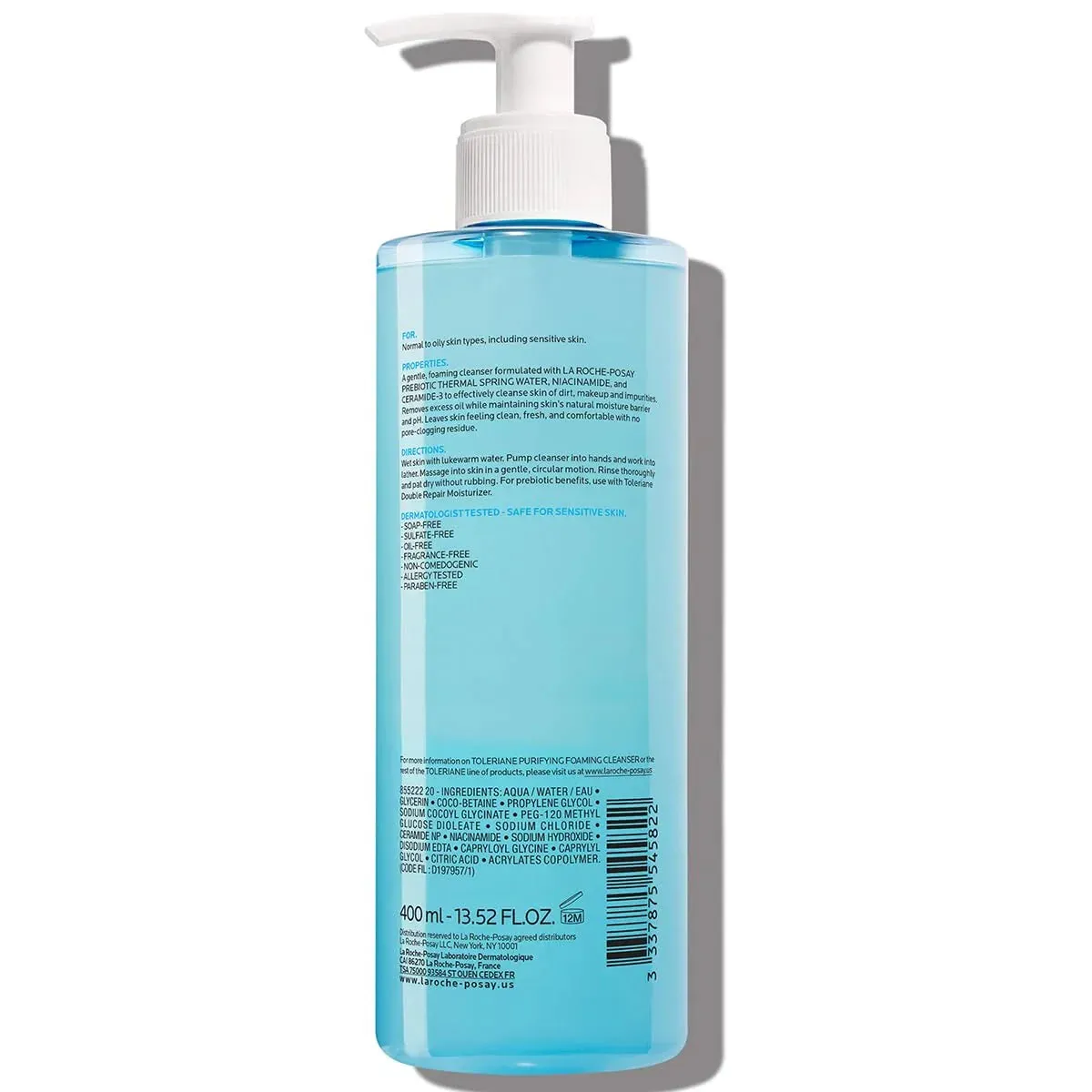 Toleriane Purifying Foaming Facial Cleanser, Oil Free Face Wash