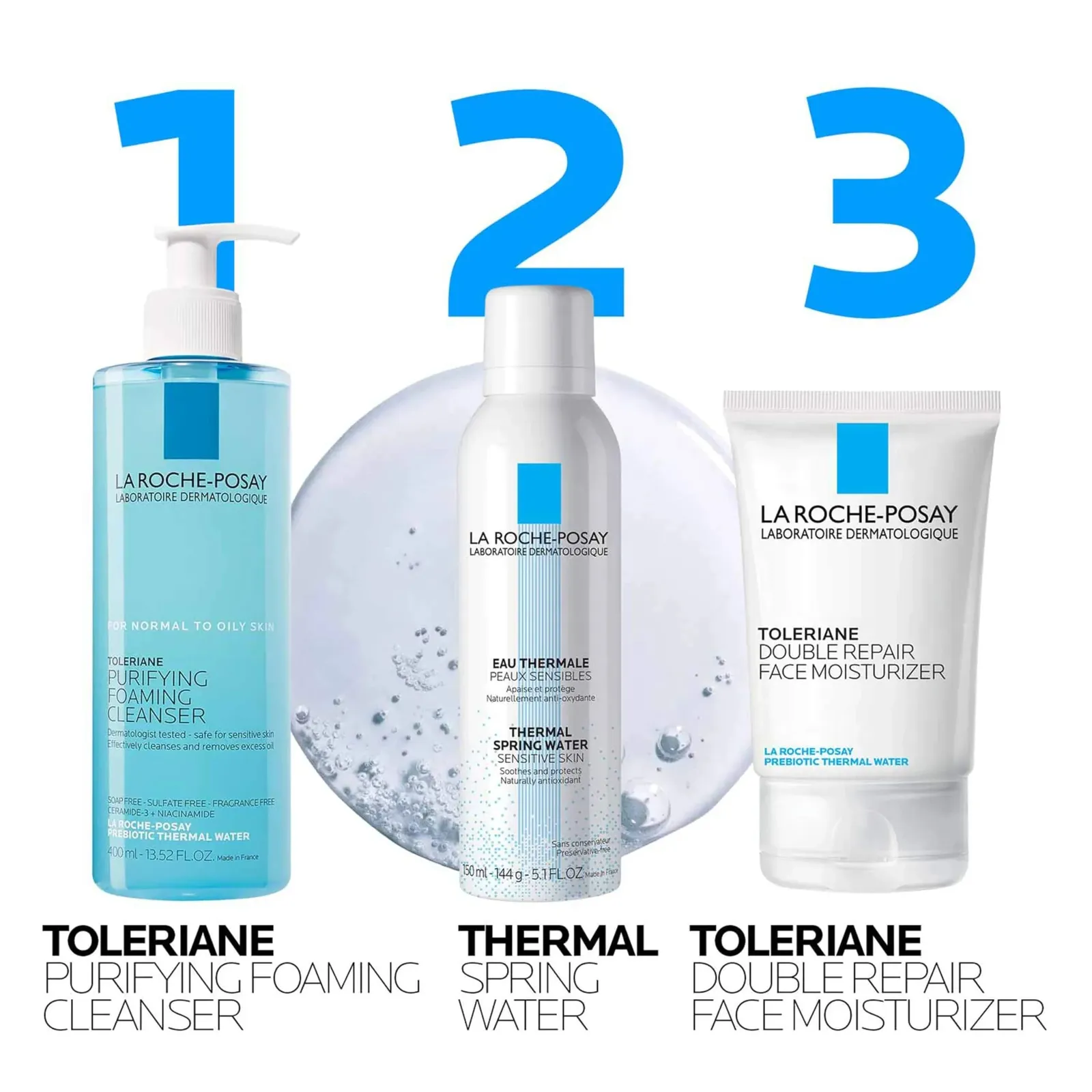 Toleriane Purifying Foaming Facial Cleanser, Oil Free Face Wash