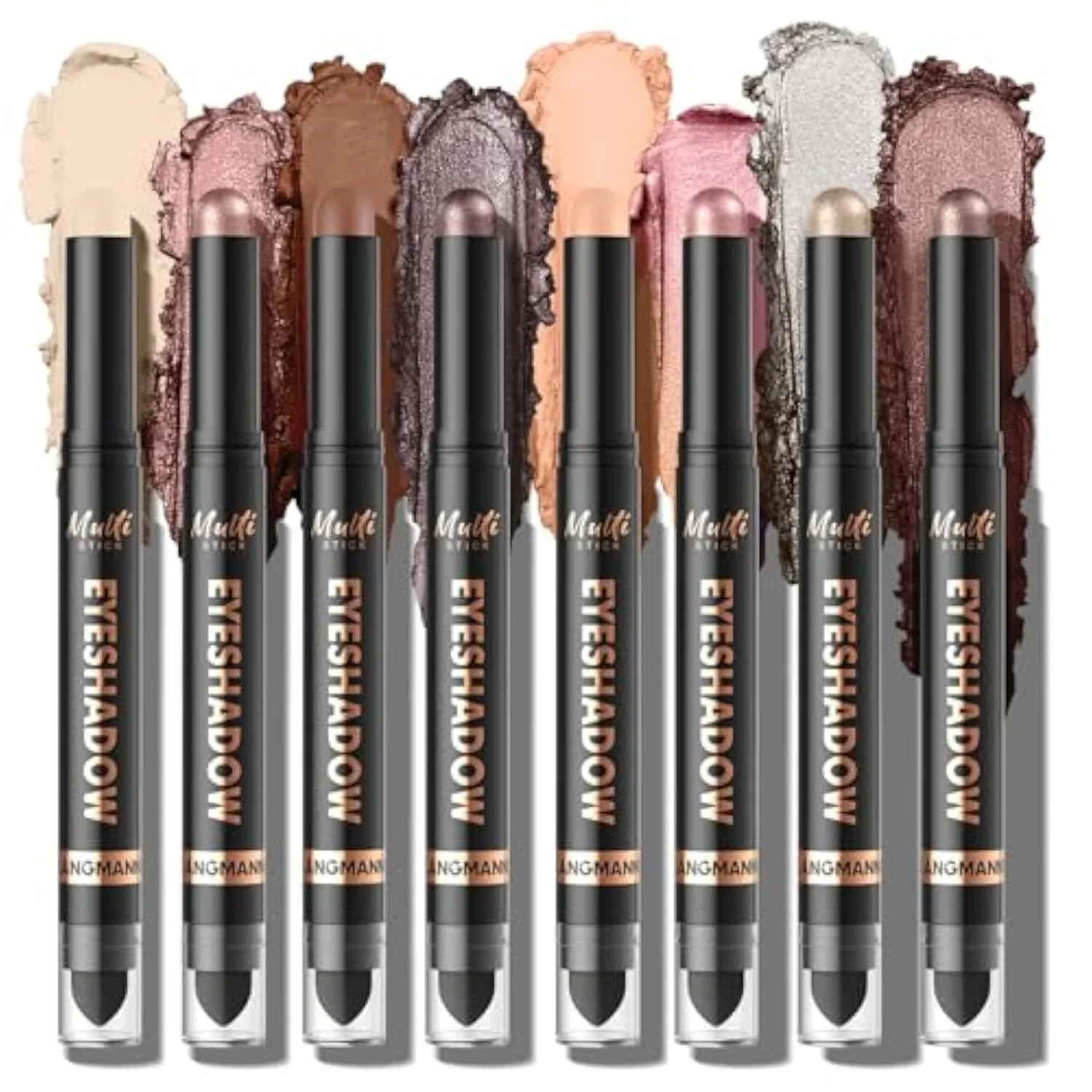 8 Color Waterproof Dual-Ended Eyeshadow Stick Set, Eye Makeup #A