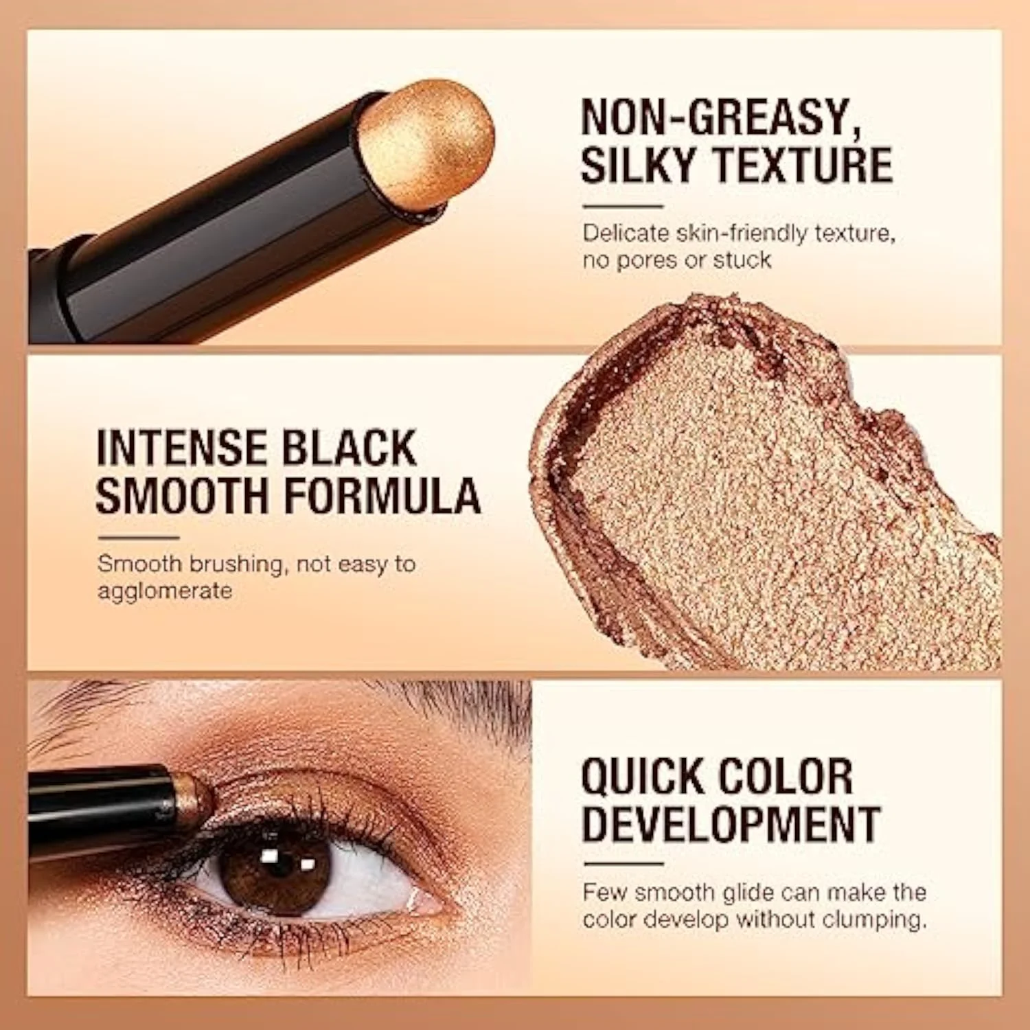 8 Color Waterproof Dual-Ended Eyeshadow Stick Set, Eye Makeup #A