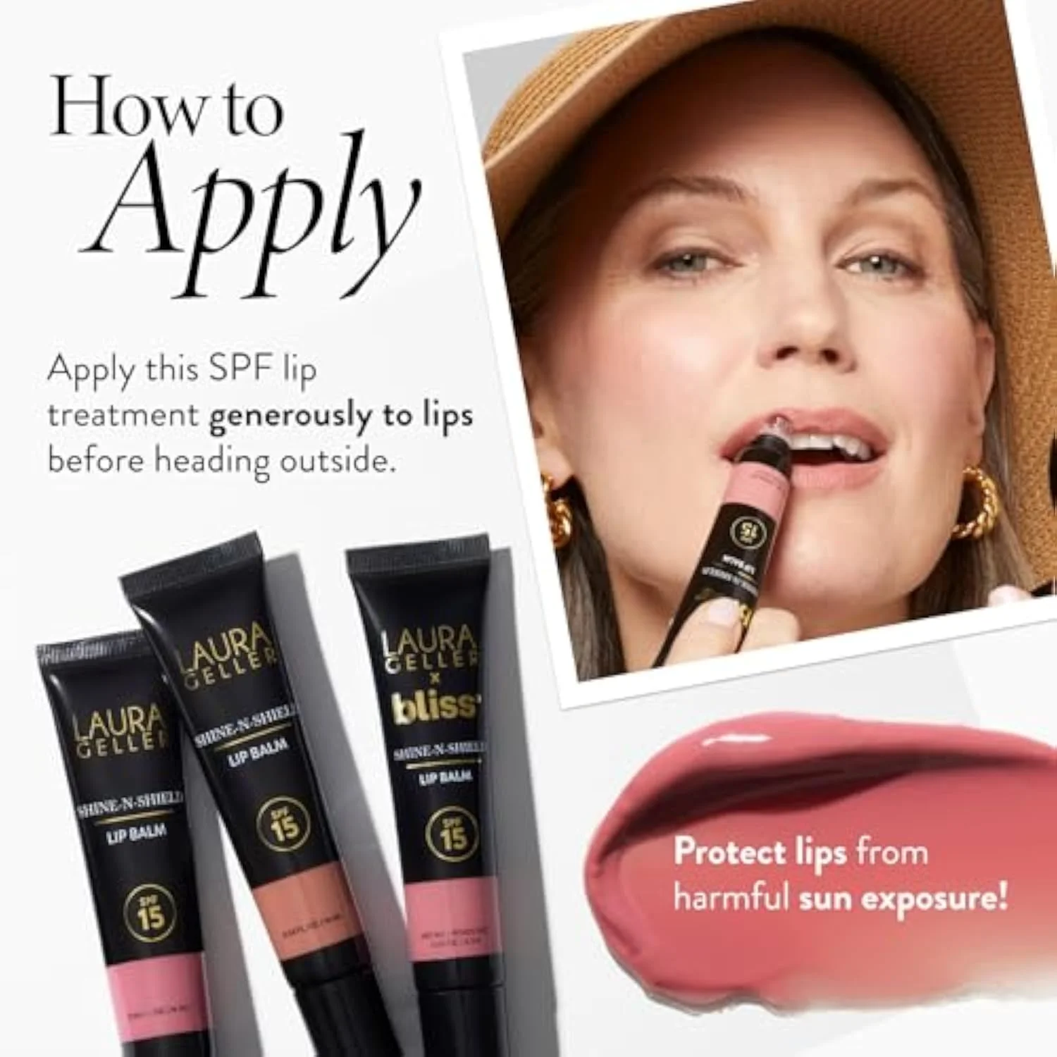 LAURA GELLER Shine-n-Shield Hydrating Lip Balm SPF 15, Sunset Sands