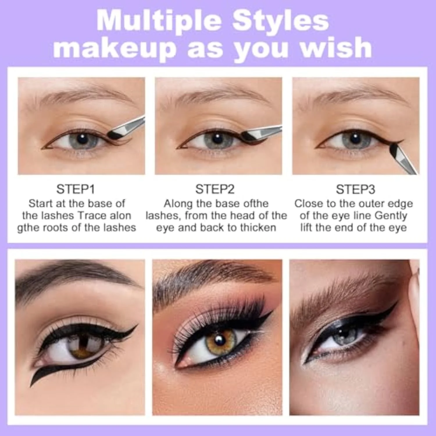 Eyeliner Makeup Kit, Waterproof Gel Eyeliner, Liquid Liner and Brush, Black